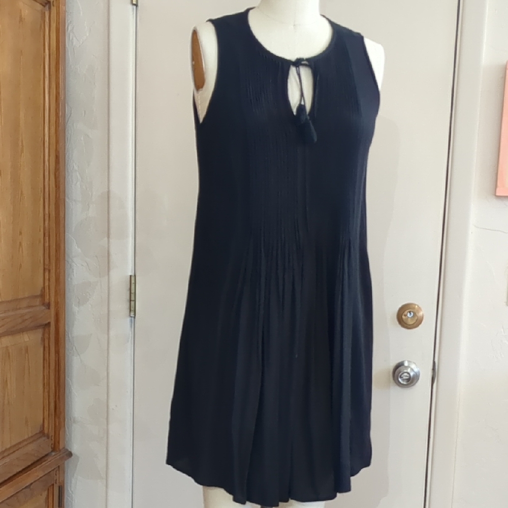 Pleated Black Dress, Flowy, Feminine, Grunge, Whimsigoth, Goth